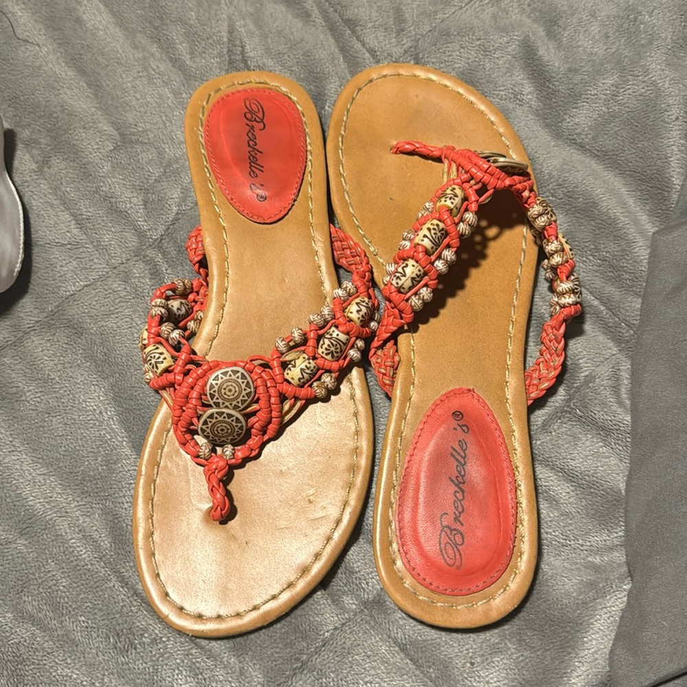 Breckelles beaded and braided sandals